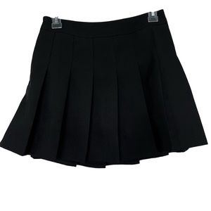 Black Pleated Skater Skirt